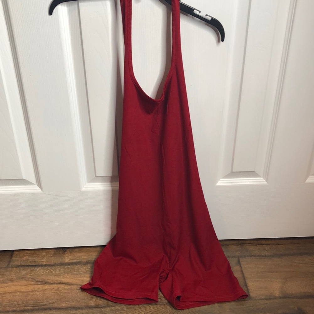 Red Sleeveless Halter leotard size 12